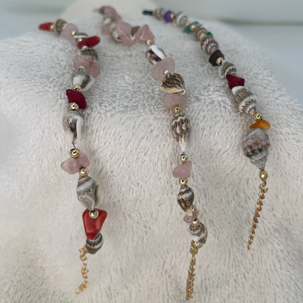 Seashell Natural Stone Beaded Anklet: Your Beach Style 
