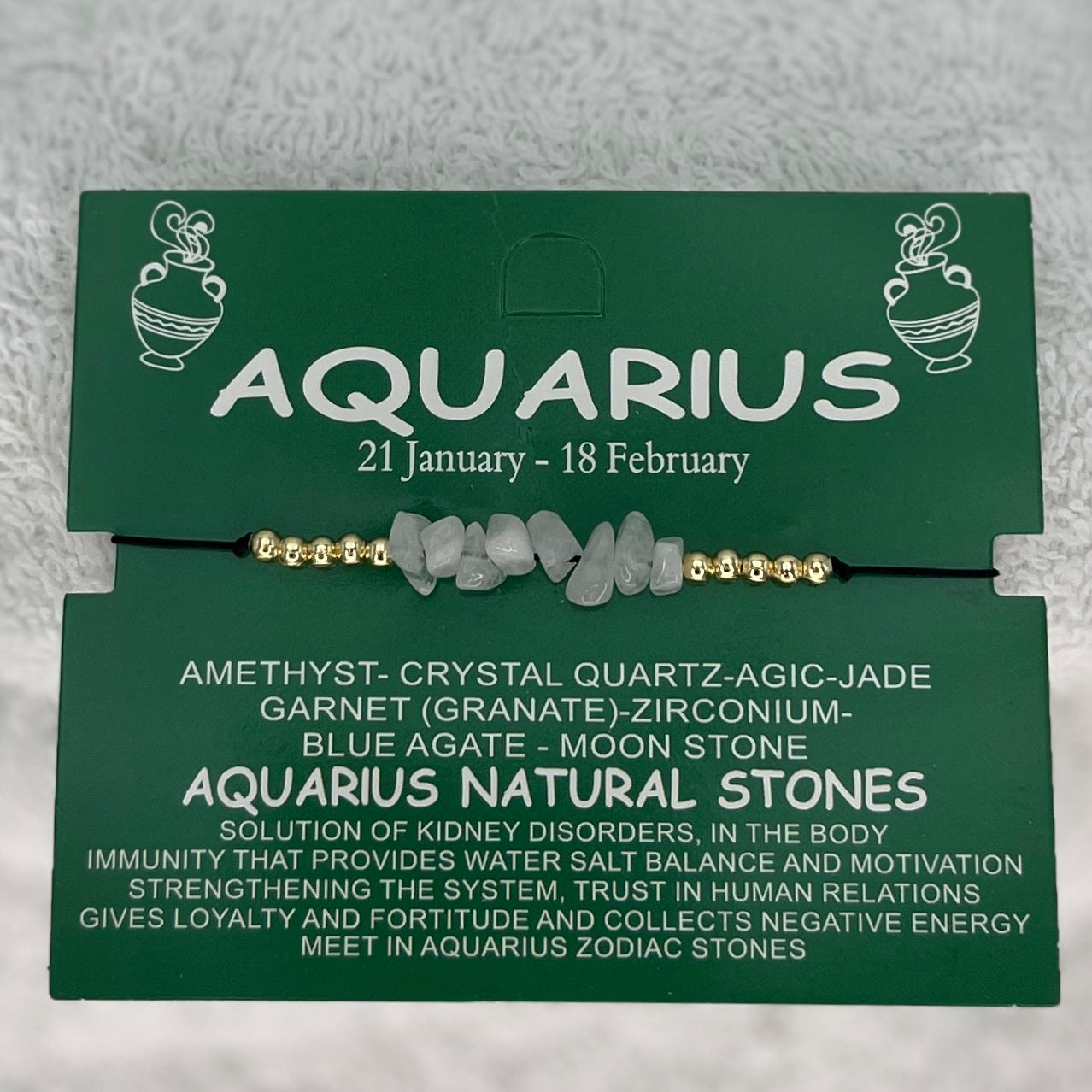 12 Piece Zodiac Sign Natural Stone Bracelet Set –