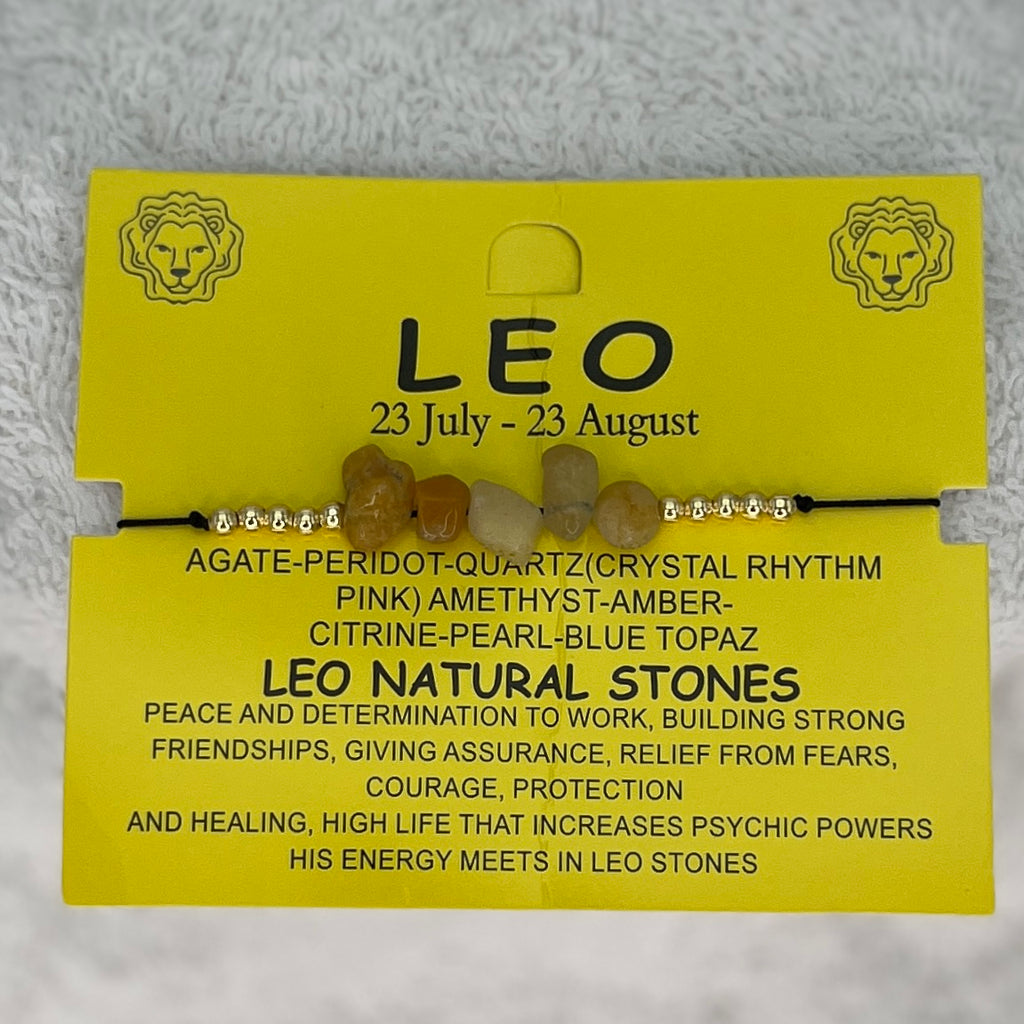 12 Piece Zodiac Sign Natural Stone Bracelet Set –