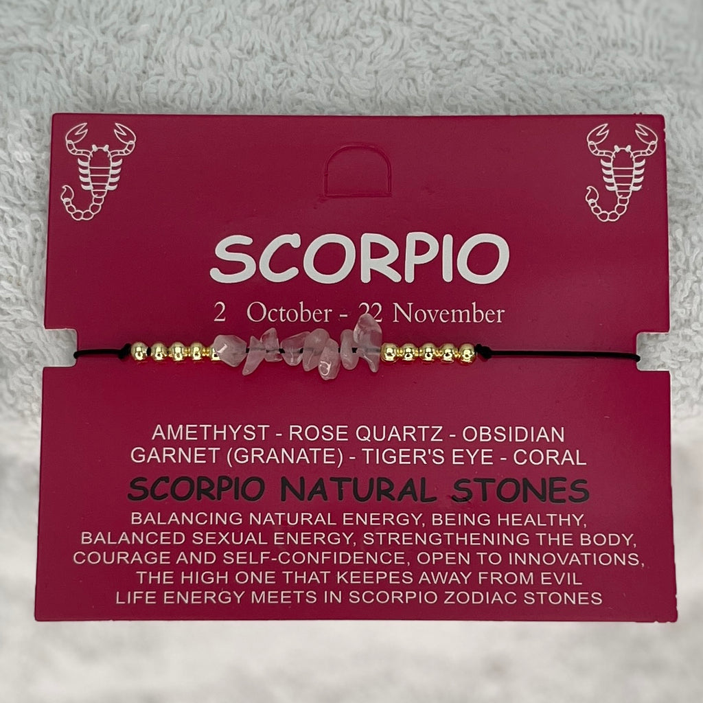 12 Piece Zodiac Sign Natural Stone Bracelet Set –