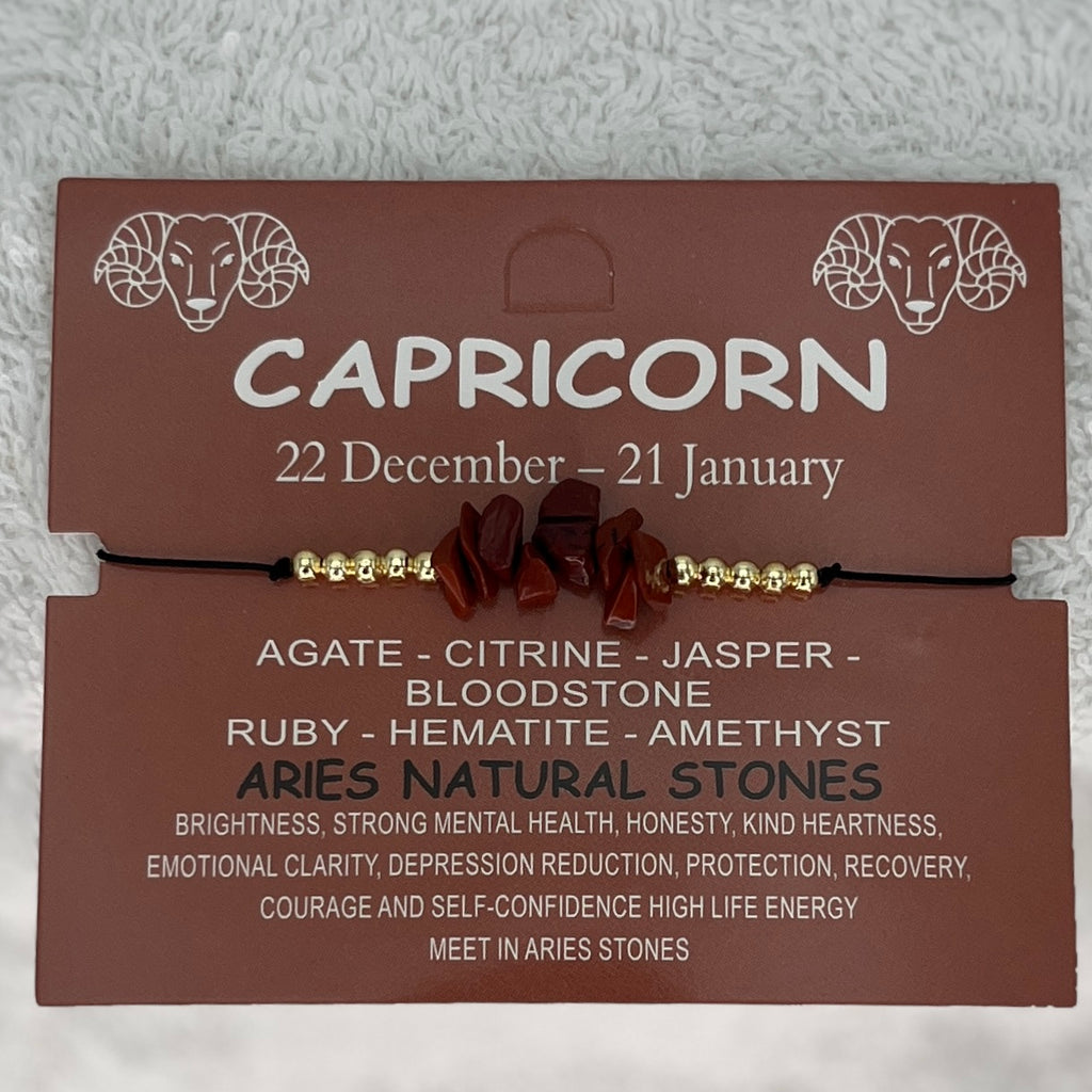 12 Piece Zodiac Sign Natural Stone Bracelet Set –