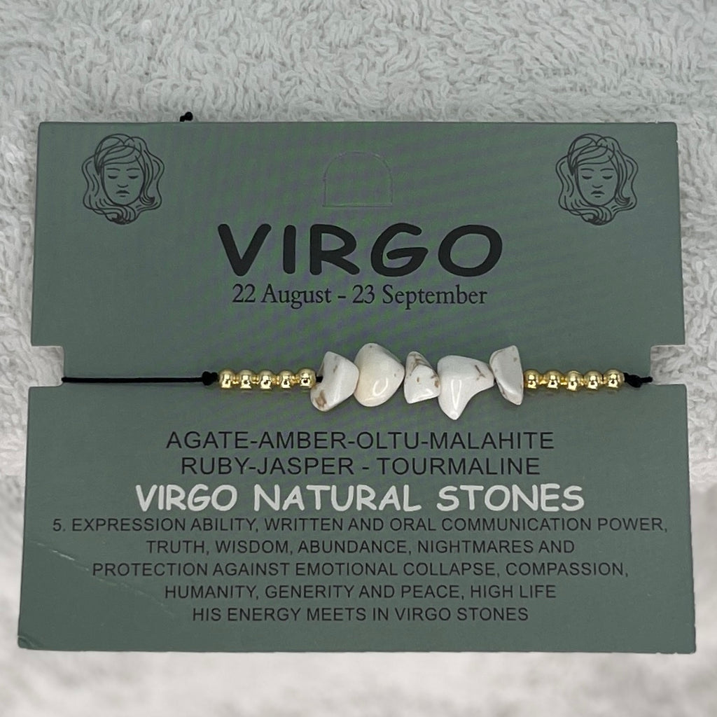 12 Piece Zodiac Sign Natural Stone Bracelet Set –