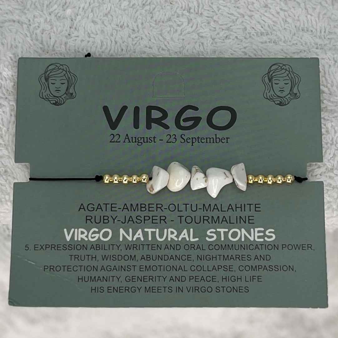 12 Piece Zodiac Sign Natural Stone Bracelet Set –