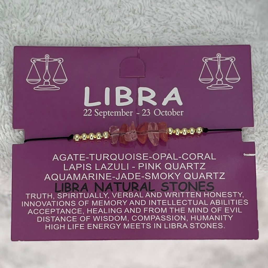 12 Piece Zodiac Sign Natural Stone Bracelet Set –