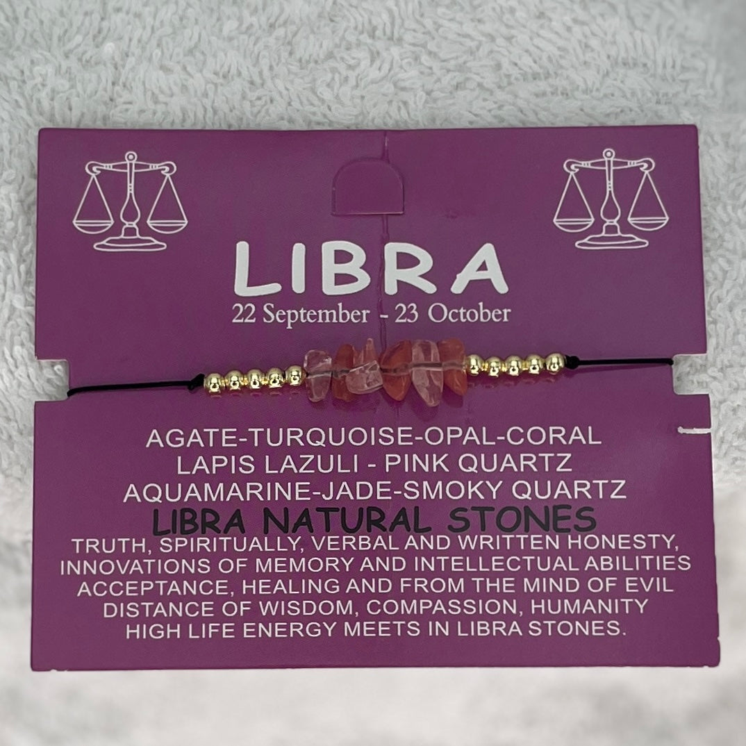 12 Piece Zodiac Sign Natural Stone Bracelet Set –