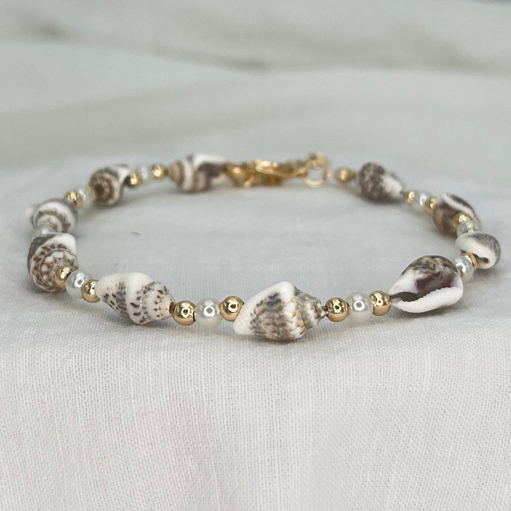 Adjustable Seashell Stone Beaded Anklet – Perfect for Beach