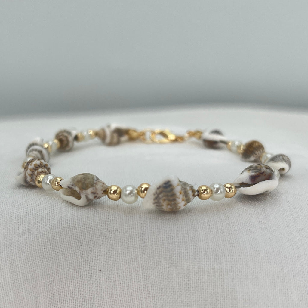 Adjustable Seashell Stone Beaded Anklet – Perfect for Beach