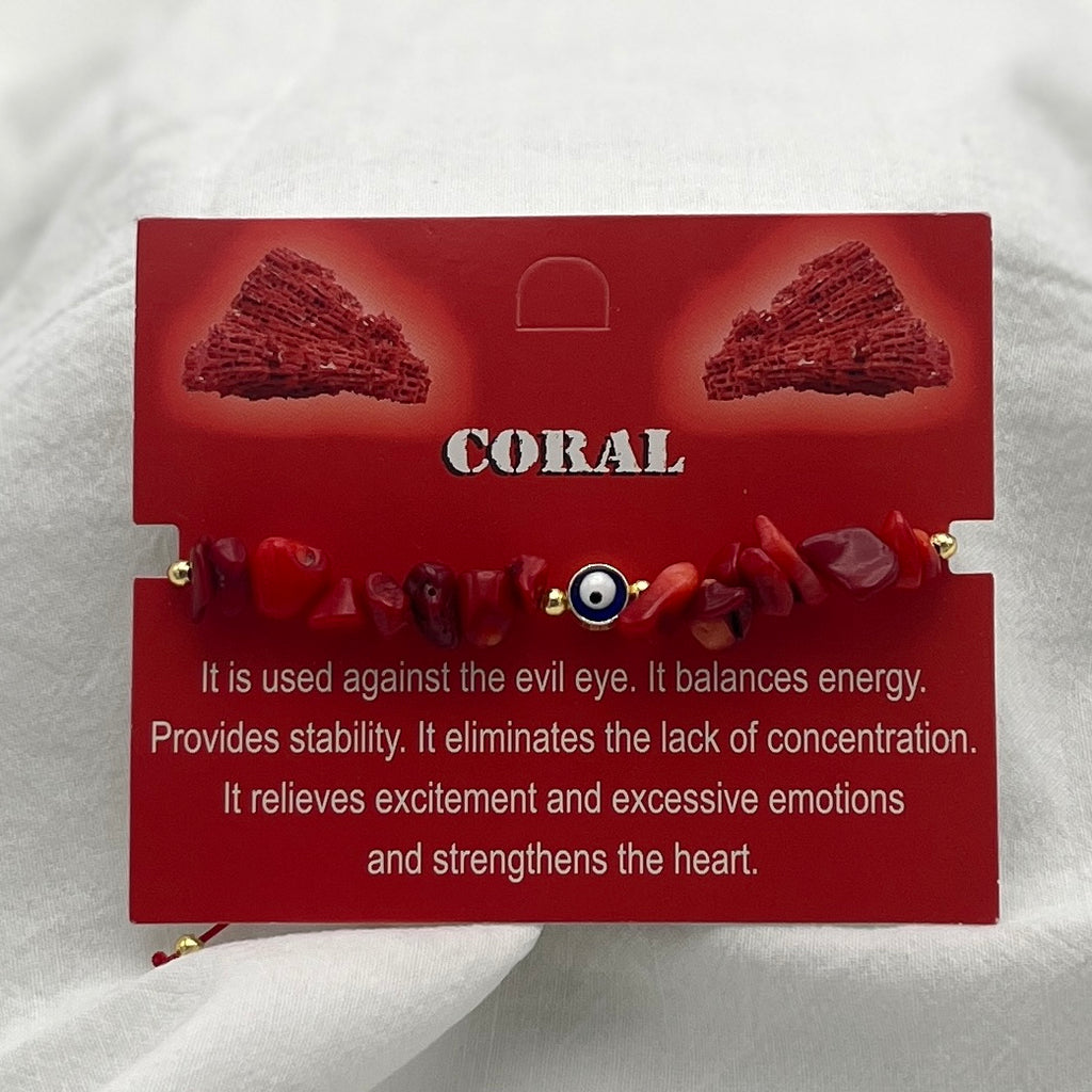 Set of 12 Zodiac Sign Natural Stone & Evil Eye Bracelets