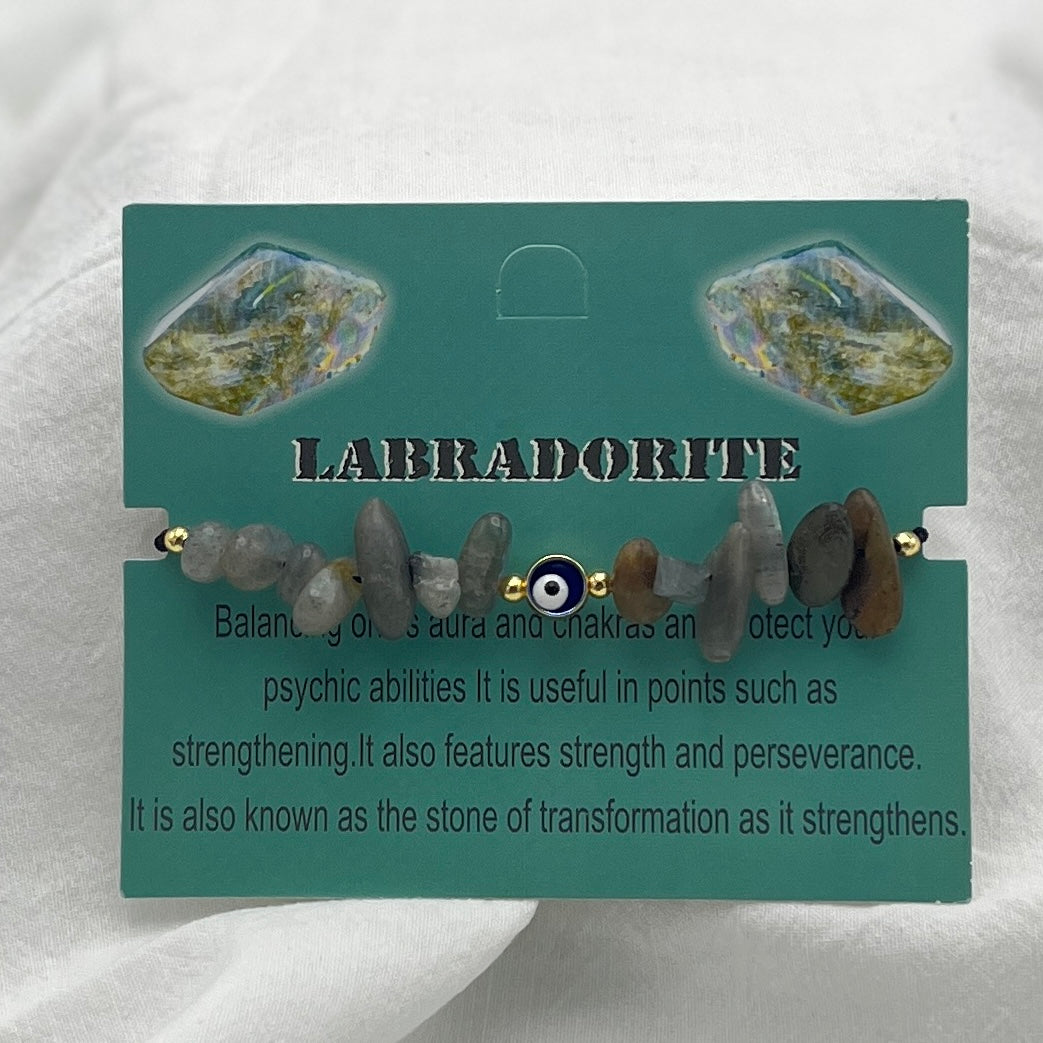 Set of 12 Zodiac Sign Natural Stone & Evil Eye Bracelets