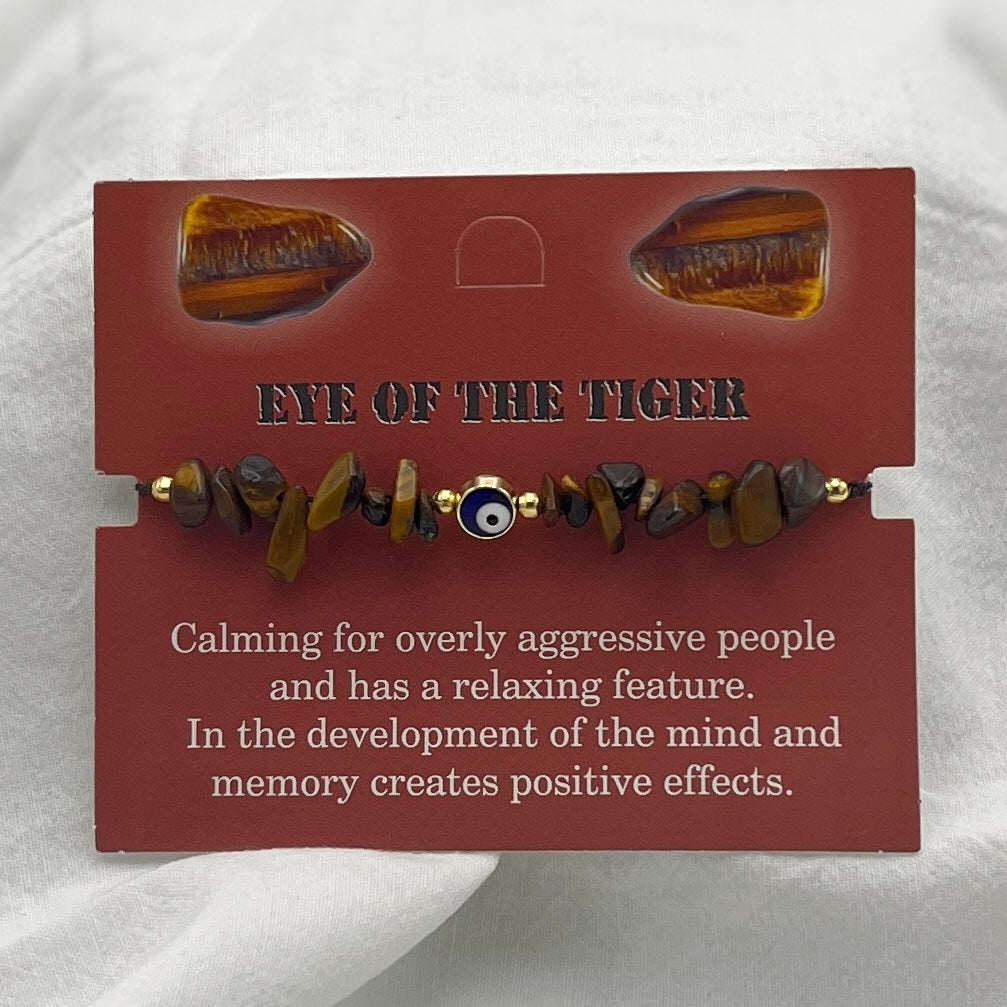 Set of 12 Zodiac Sign Natural Stone & Evil Eye Bracelets