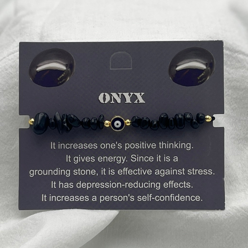 Set of 12 Zodiac Sign Natural Stone & Evil Eye Bracelets