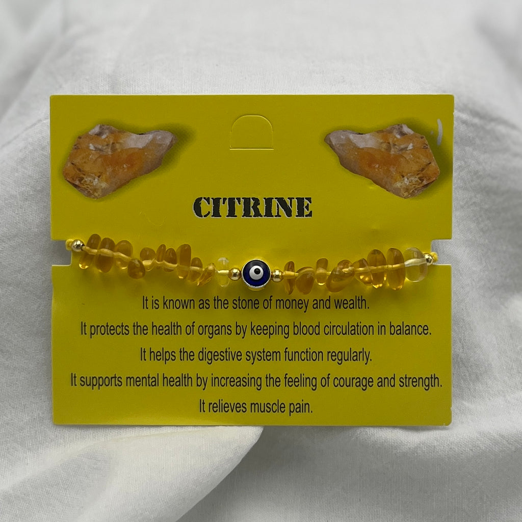 Set of 12 Zodiac Sign Natural Stone & Evil Eye Bracelets