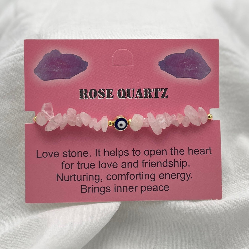 Set of 12 Zodiac Sign Natural Stone & Evil Eye Bracelets