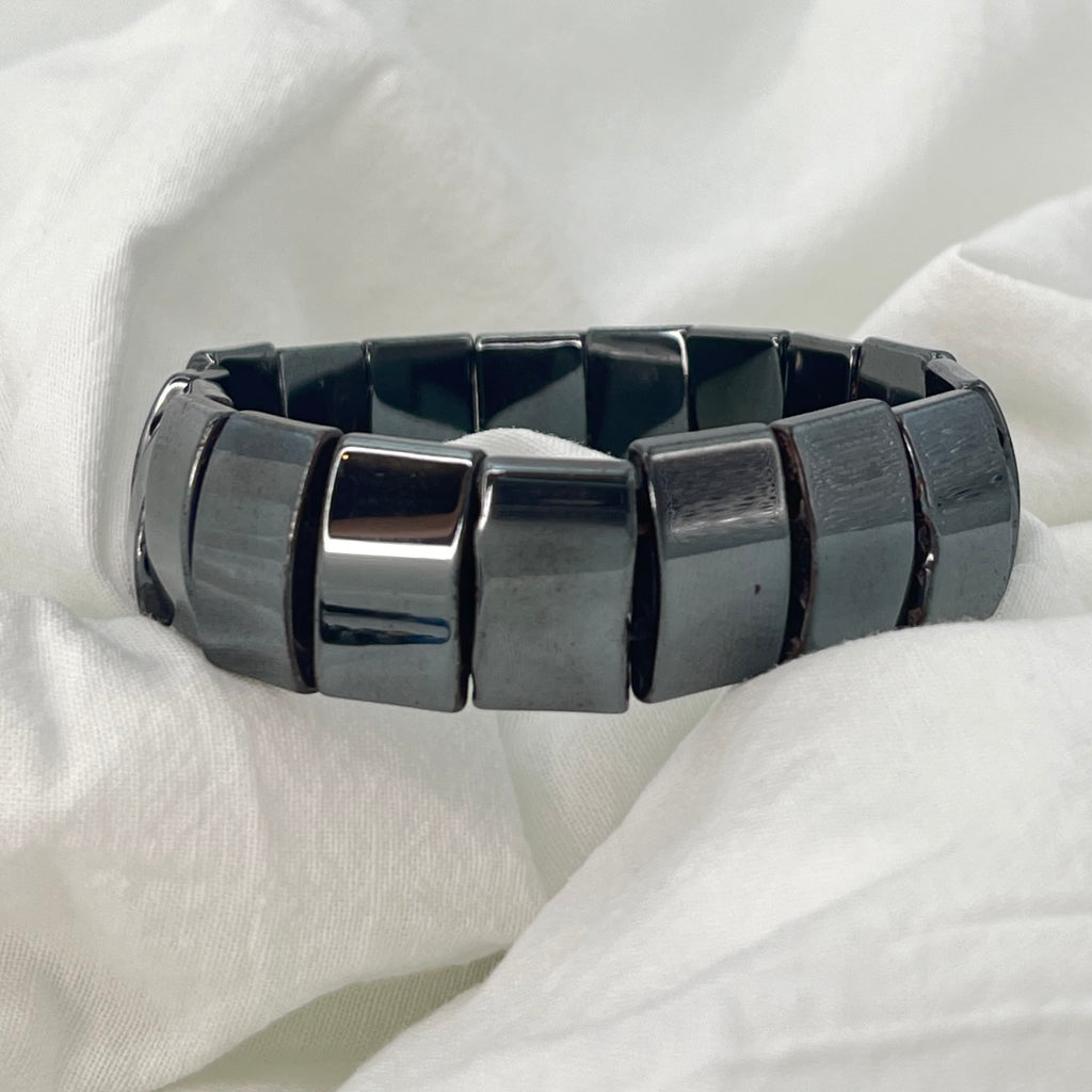 Heavy Hematite Beaded Stretch Bracelet – Sophisticated