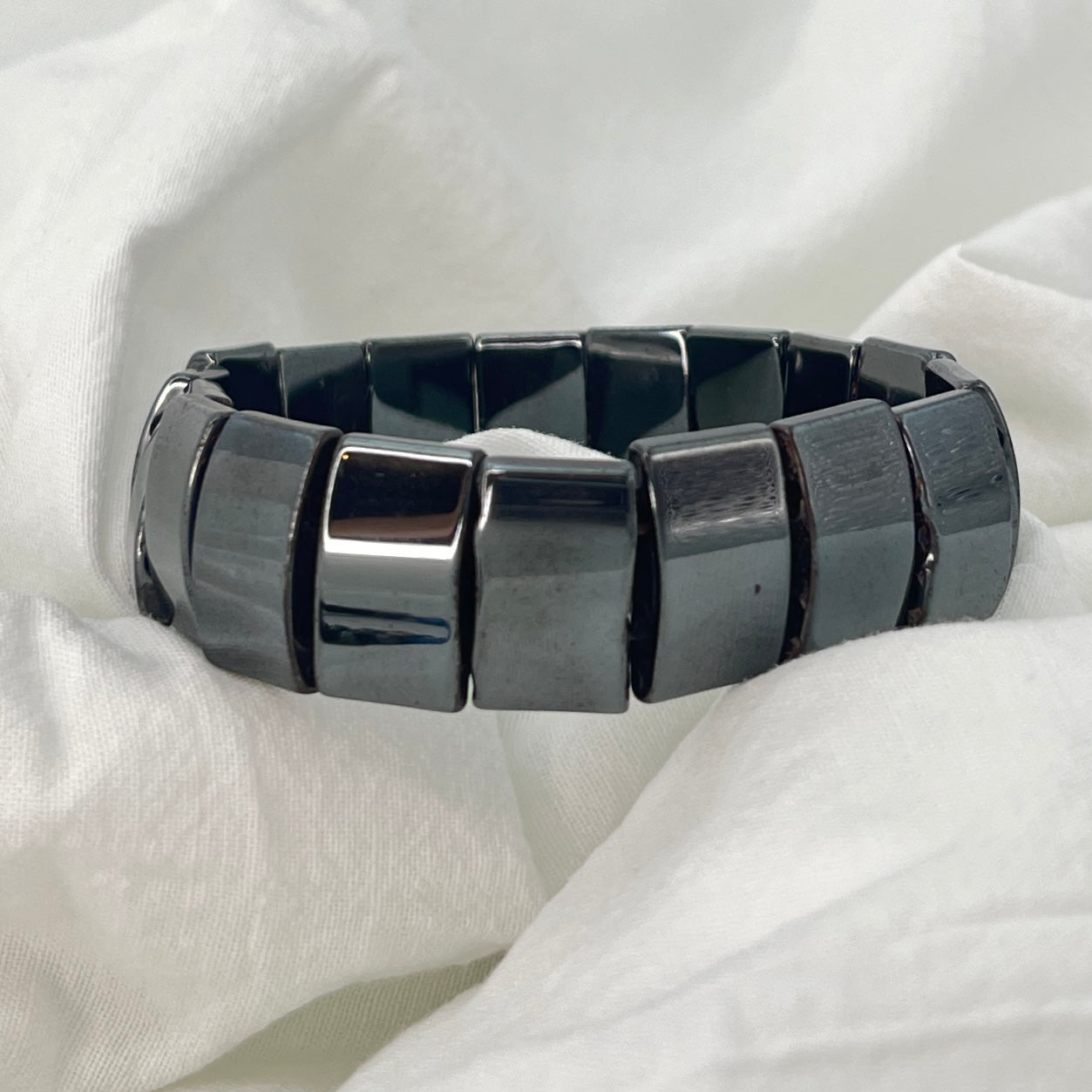 Heavy Hematite Beaded Stretch Bracelet – Sophisticated