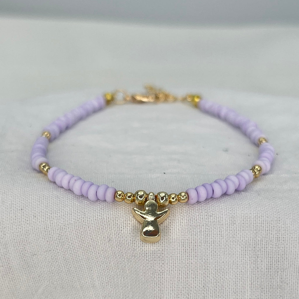 Angel Pendant Summer Beaded Anklet: Vibrant Beaded Anklet