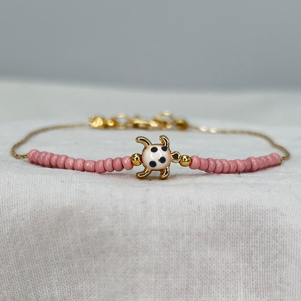 Turtle Bead Anklet: Thin Chain, Beach Style Foot Jewelry