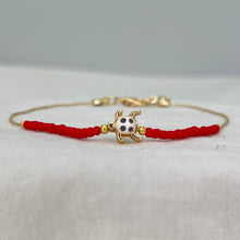 Load image into Gallery viewer, Turtle Bead Anklet: Thin Chain, Beach Style Foot Jewelry
