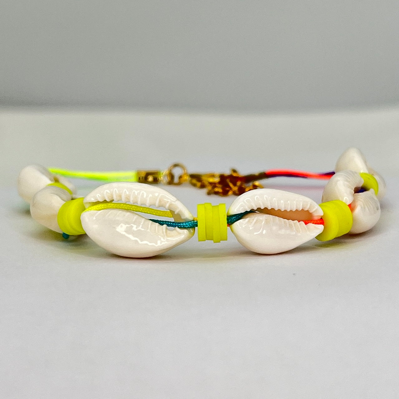 Yellow Beaded Seashell Beaded Adjustable Anklet, for Gift 