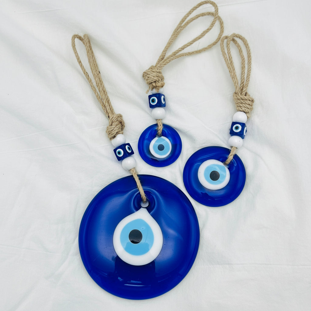 Classic Evil Eye Wall Decor: Handmade Glass, Elegant Protect