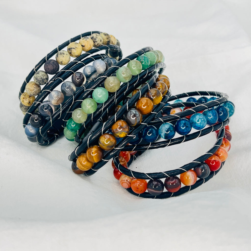 Natural Stone Leather Bracelets: Handcrafted in Turkey, Idea