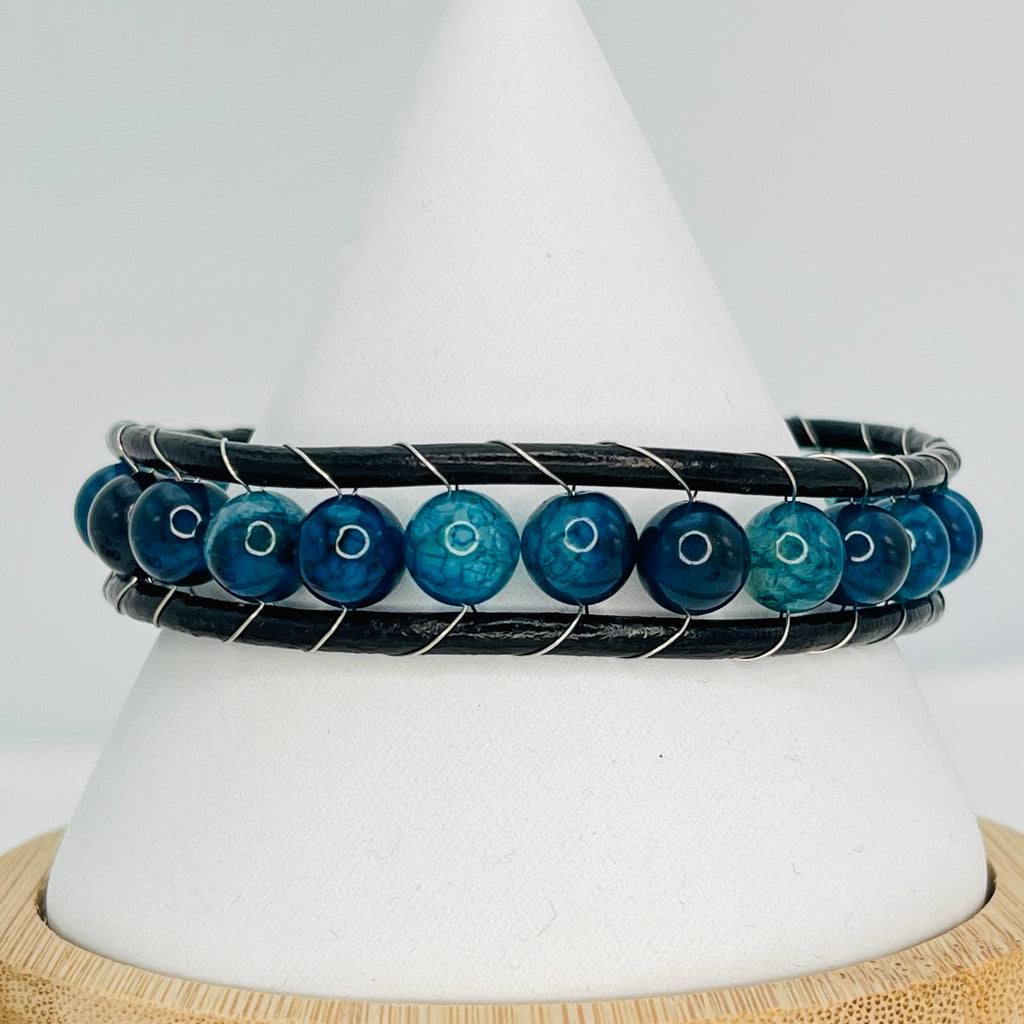 Handcrafted Natural Stone Leather Bracelets from Turkey 