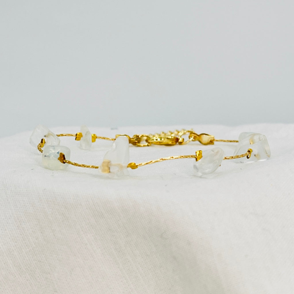 Elegant Natural Stone Chain Bracelet -Adjustable Fit for All