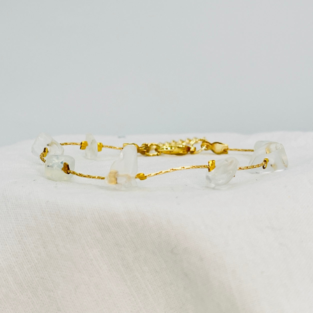 Elegant Natural Stone Chain Bracelet -Adjustable Fit for All