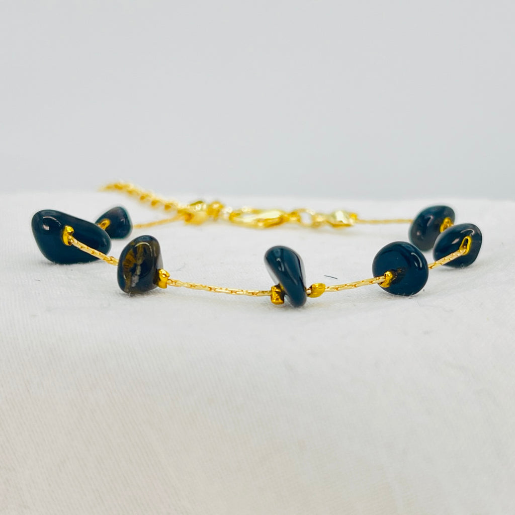 Natural Stone Adjustable Chain Bracelet –Elegant & Versatile