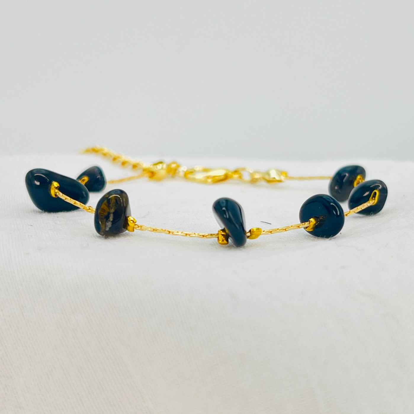 Natural Stone Adjustable Chain Bracelet –Elegant & Versatile