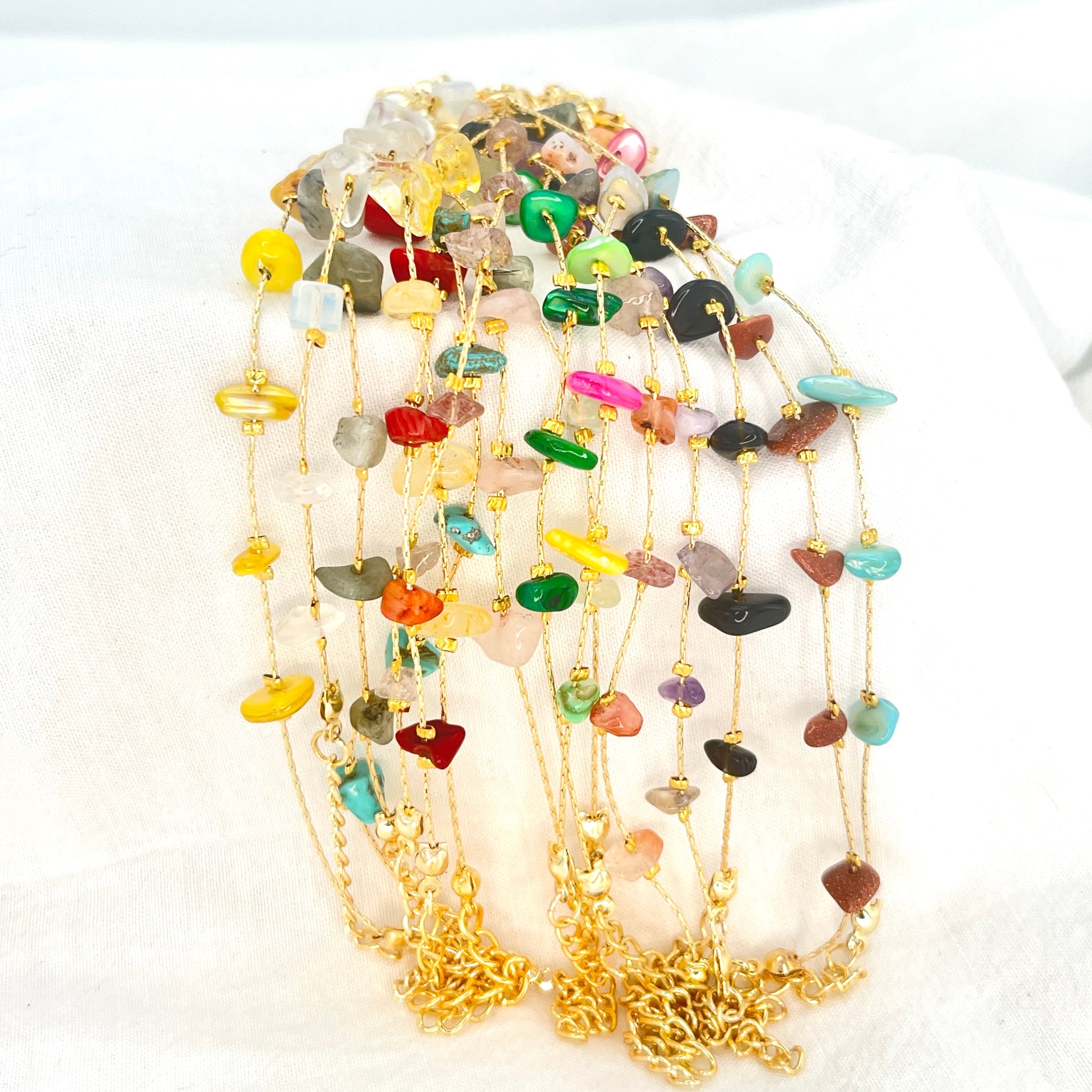 Elegant Natural Stone Chain Bracelet -Adjustable Fit for All