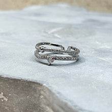 Load image into Gallery viewer, Sweet Heart Sparkling Stone Adjustable Band Ring, Elegant 
