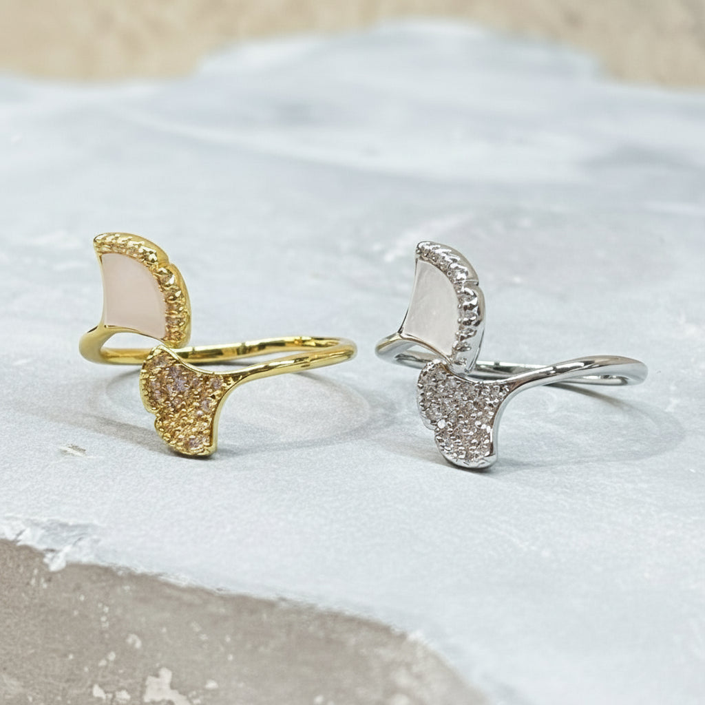 Modern Slim Sparkling Adjustable Stackable Ring, Sleek