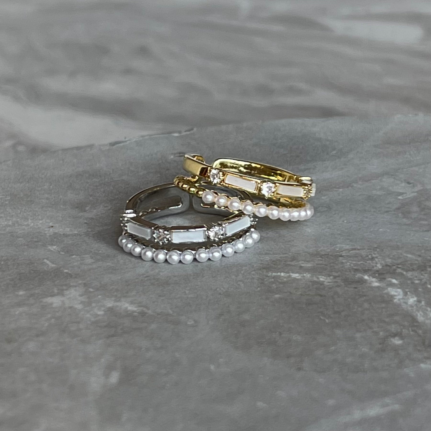 Minimal Modern Sparkling Gemstone Adjustable Ring, Sleek