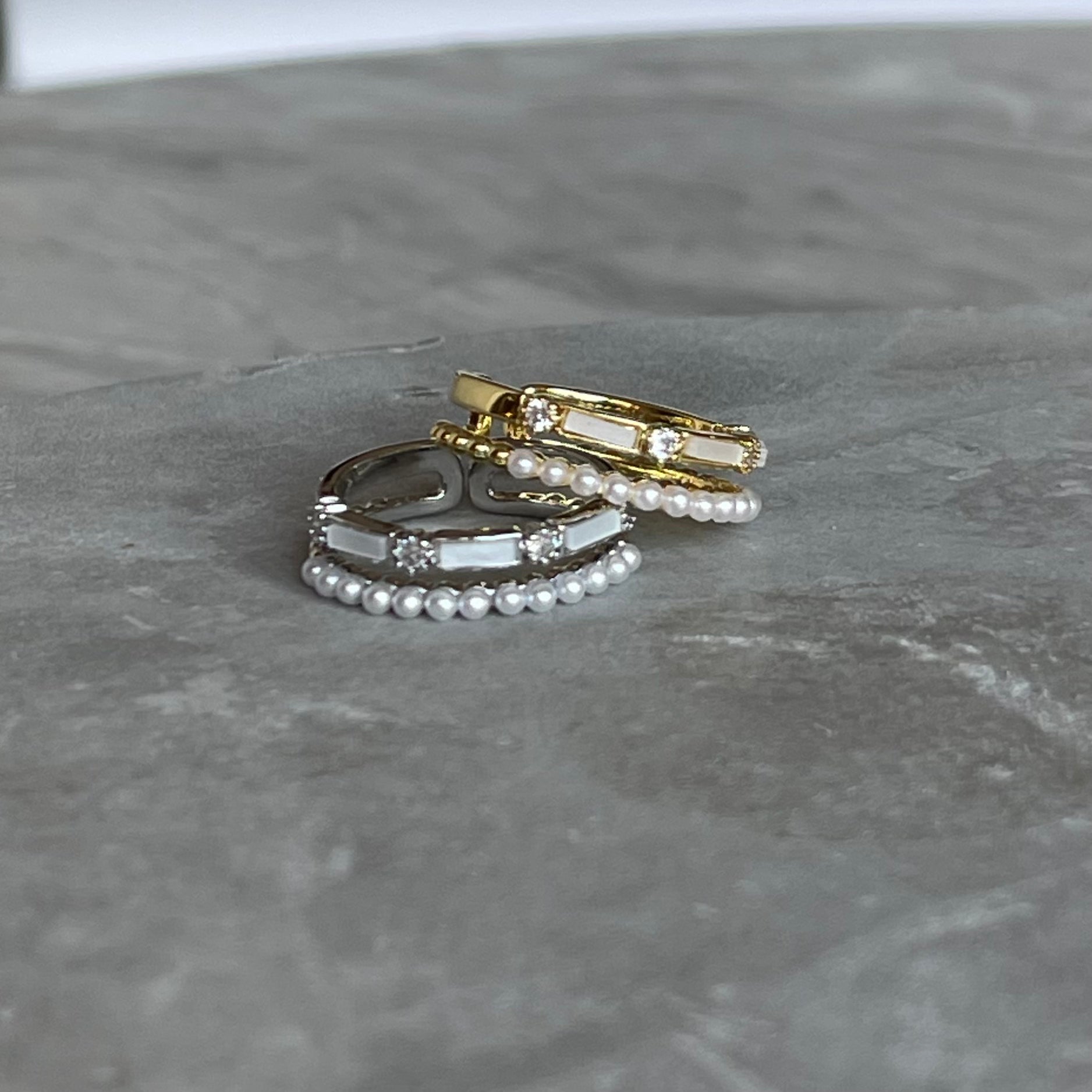 Minimal Modern Sparkling Gemstone Adjustable Ring, Sleek