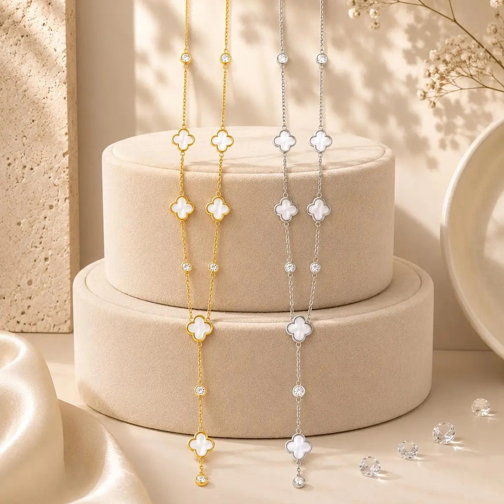 Mini Multi Station w/Crystal Clover Necklace