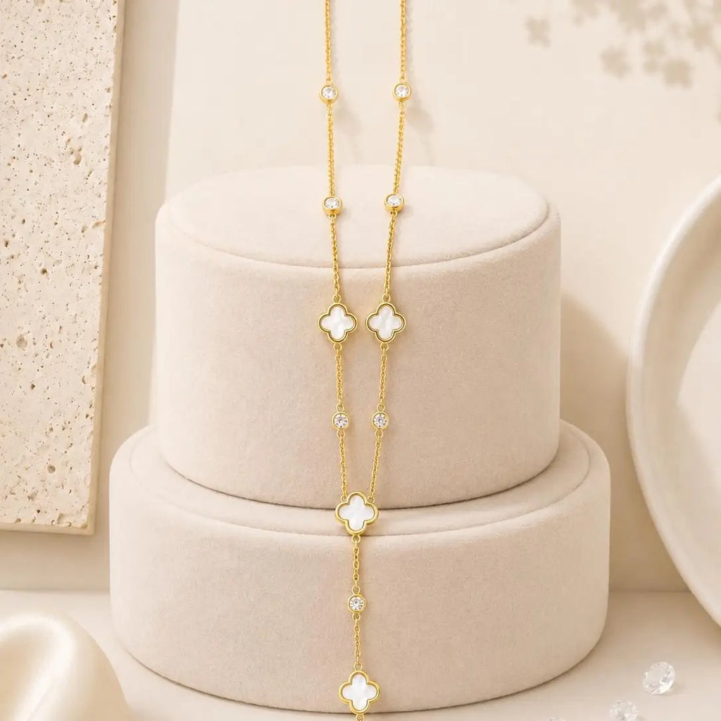 Mini Multi Station w/Crystal Clover Necklace