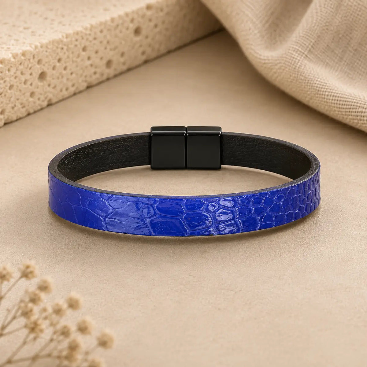 Genuine Snakeskin 1/2" Bracelet – Magnetic Clasp