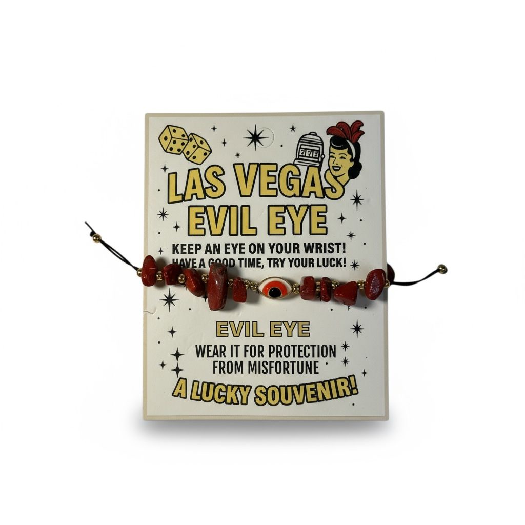 Vegas Evil Eye Bracelet – Natural Stone Options (Lapis, Turquoise, Agate)