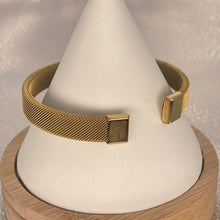 Load image into Gallery viewer, Stainless Steel Gold Mesh Bangle Bracelet – Minimalist
