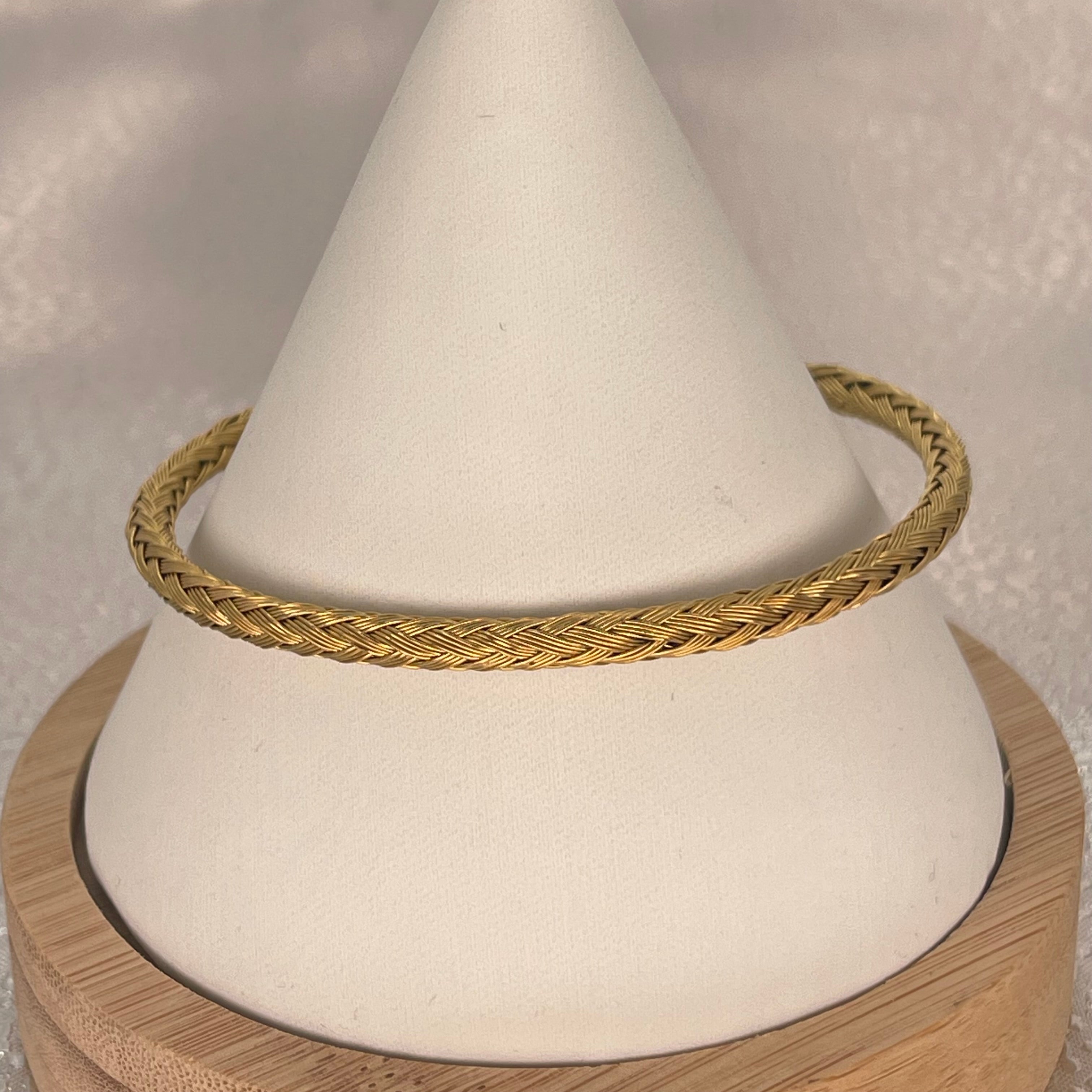 Stainless Steel Braided Bangle Bracelet – Woven Design