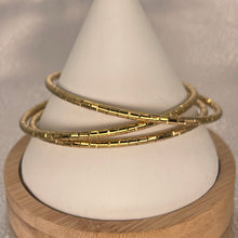 Load image into Gallery viewer, Stainless Steel Gold Bangle Set – Faceted Shine (3pcs)
