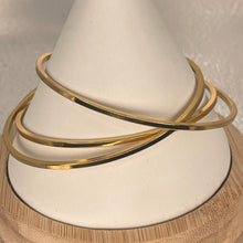 Load image into Gallery viewer, Stainless Steel Gold Bangle Set – Sleek Polished Trio
