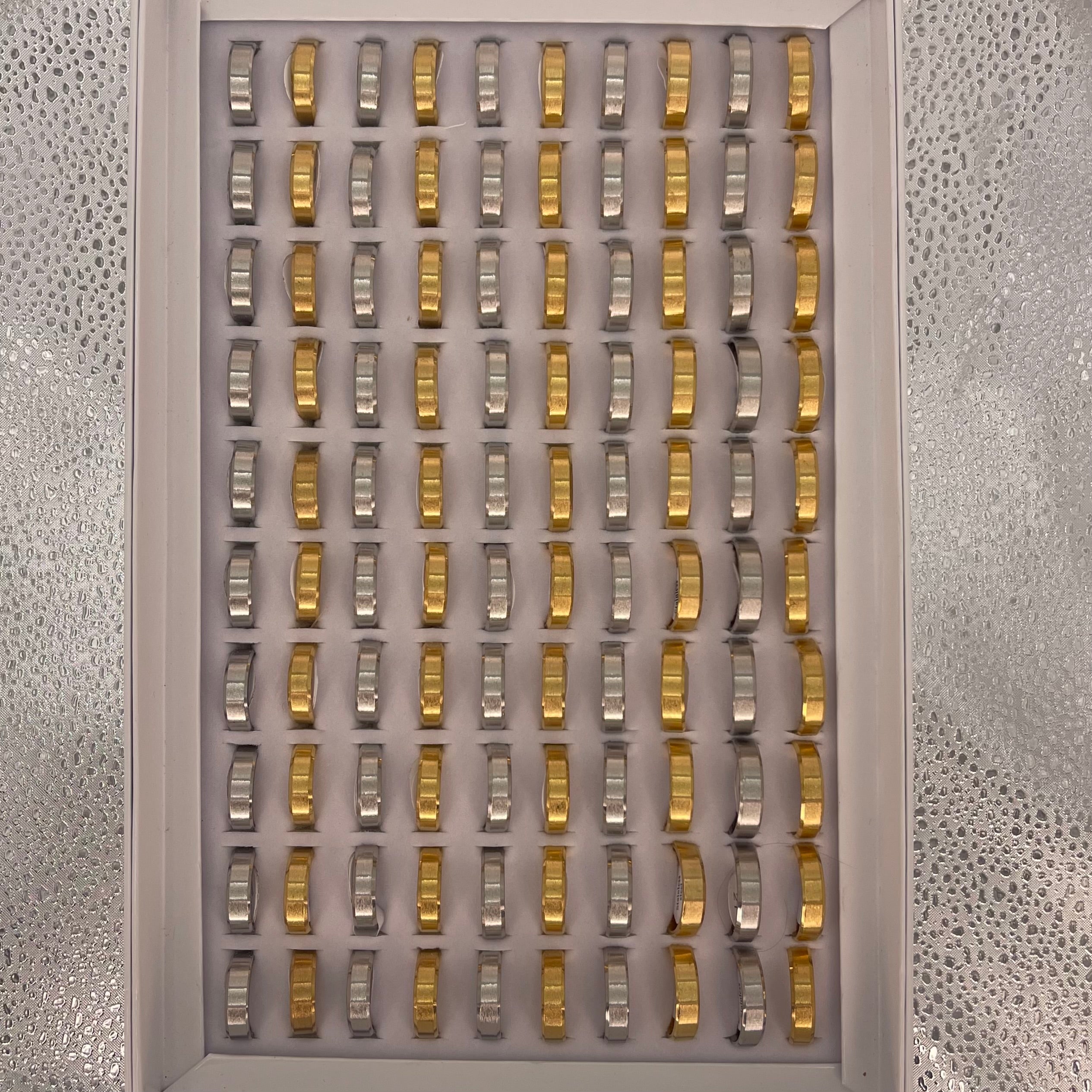 Men’s 100pc Steel Rings | Gold & Silver Classic Bands