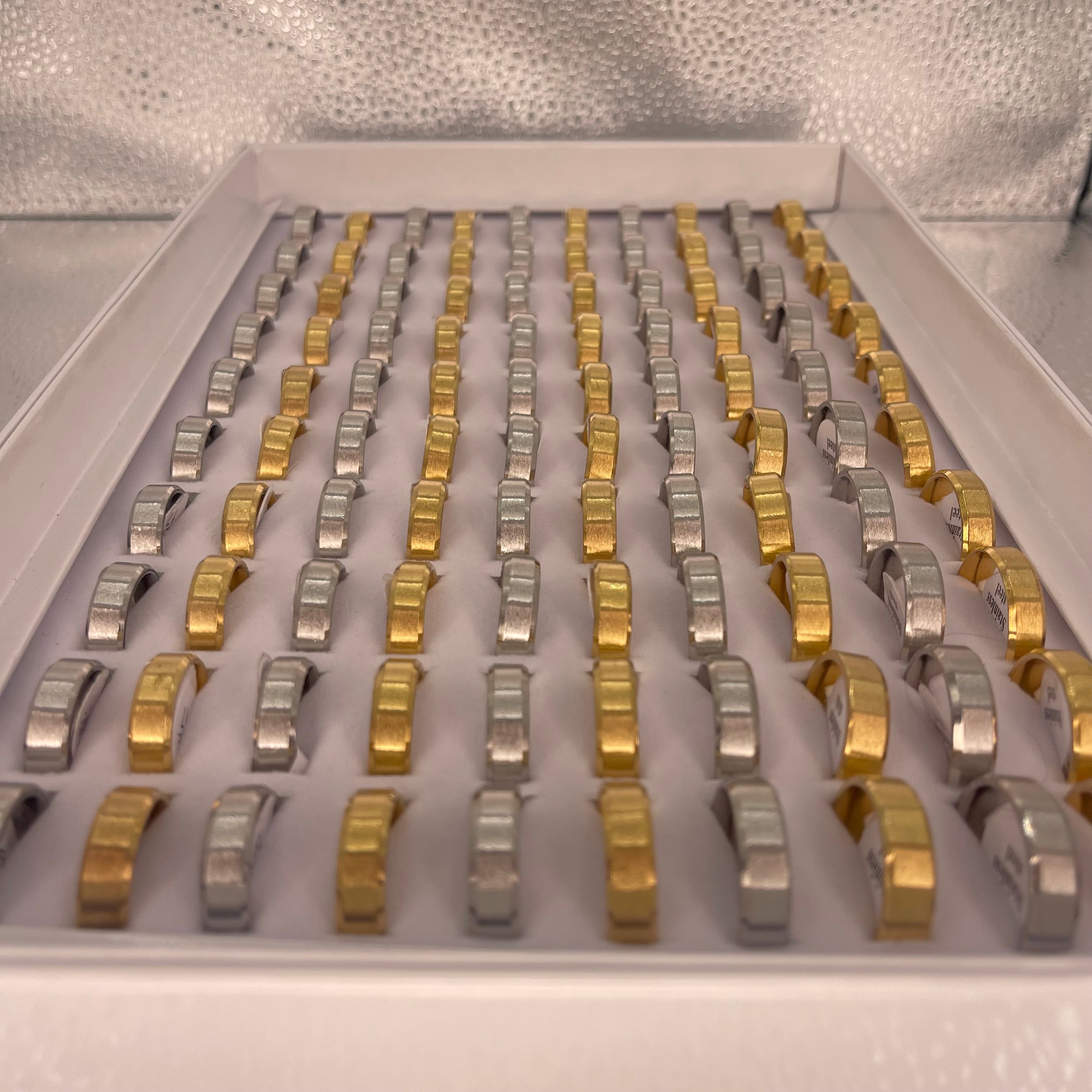 Men’s 100pc Steel Rings | Gold & Silver Classic Bands
