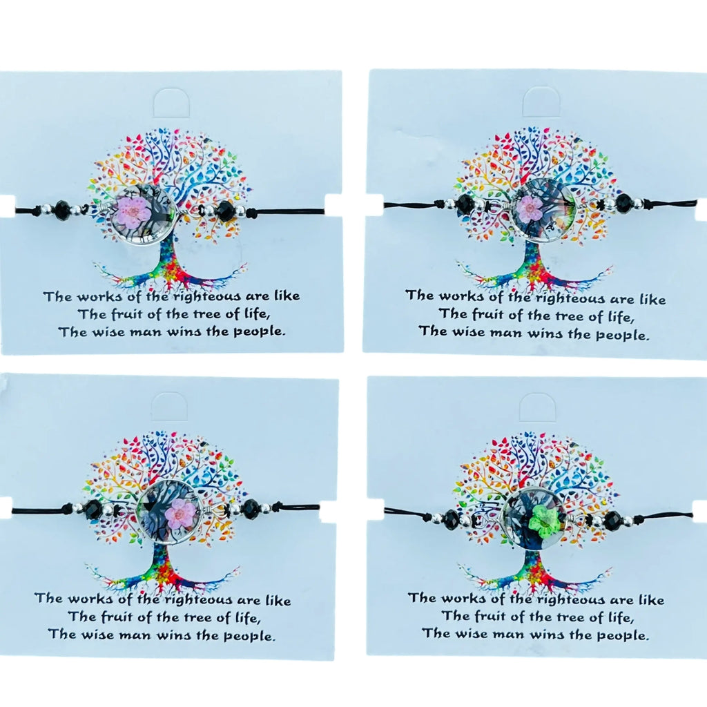 Card Bracelet | Tree of Life Flower Bracelet | Adjustable