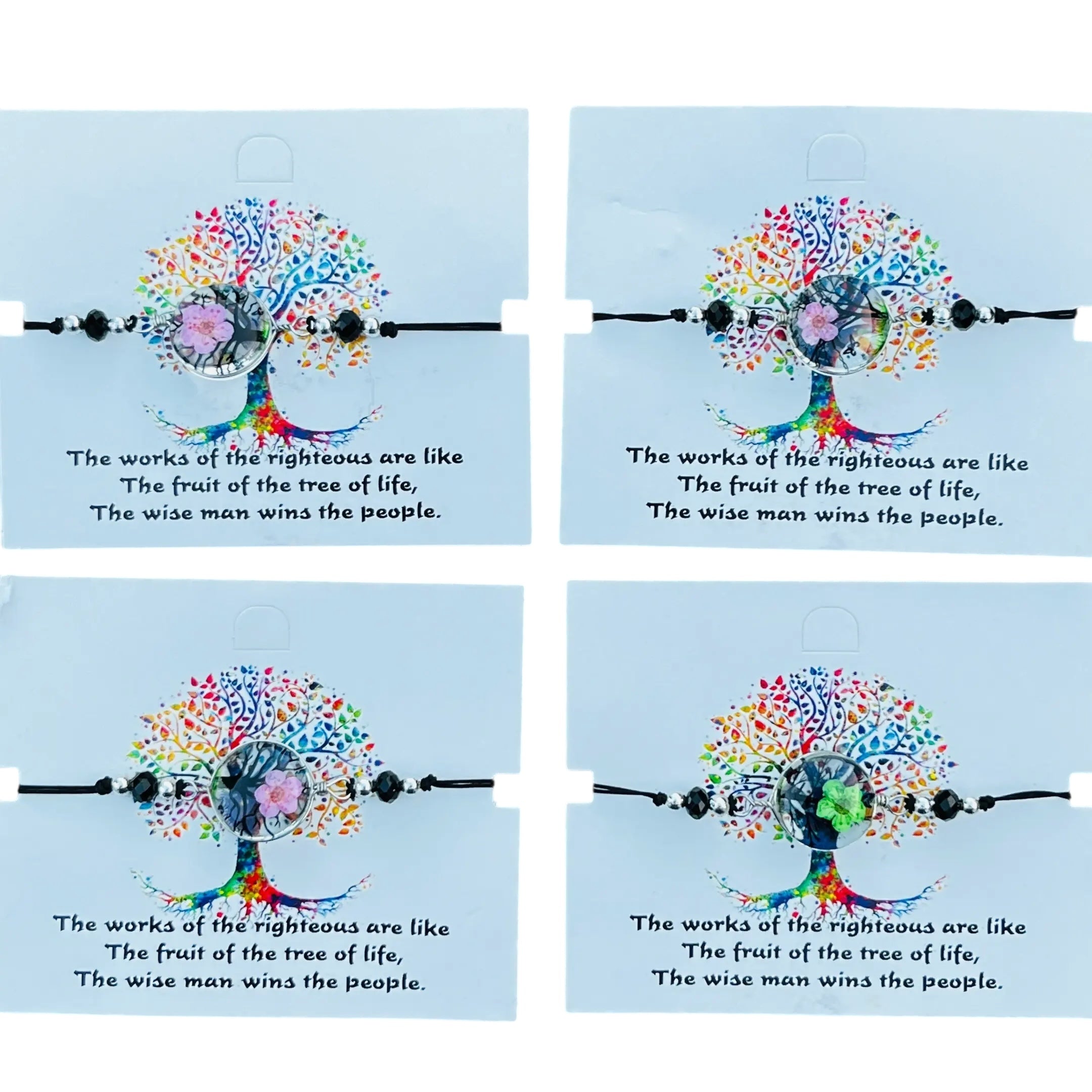 Card Bracelet | Tree of Life Flower Bracelet | Adjustable