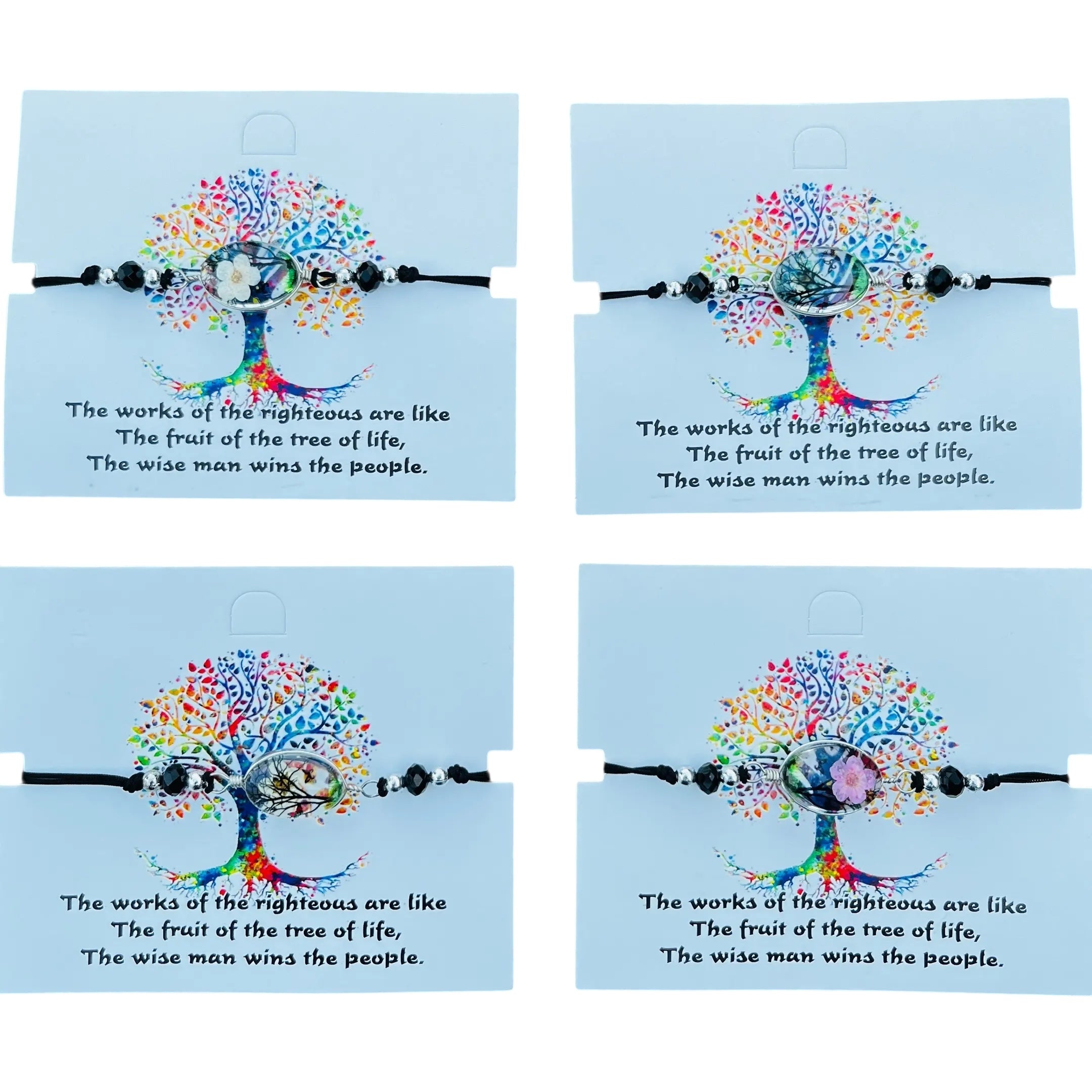 Card Bracelet | Tree of Life Flower Bracelet | Adjustable