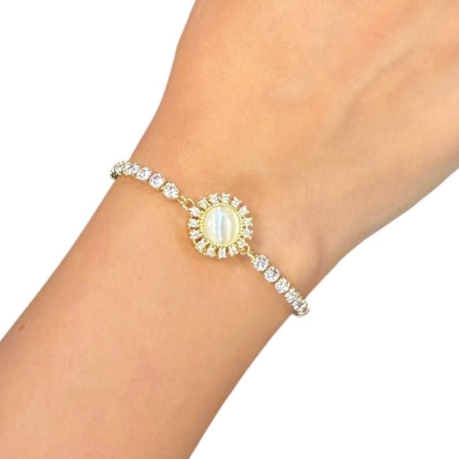 Spinner  Halo Bracelet – Adjustable Rotating Golden & Silver Color Jewelry