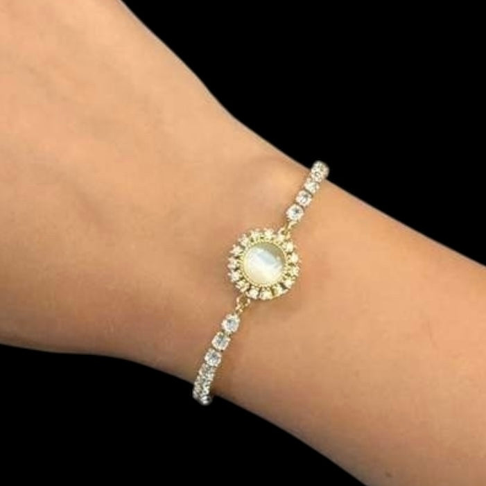 Spinner  Halo Bracelet – Adjustable Rotating Golden & Silver Color Jewelry